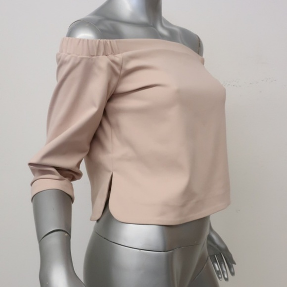 Tibi Off the Shoulder Top Blush Pink Stretch - Picture 4 of 6